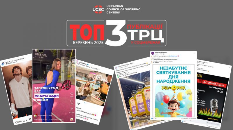 ТОП публікацій українських ТРЦ у соцмережах у березні 2025 року 1 березень-2025-пости
